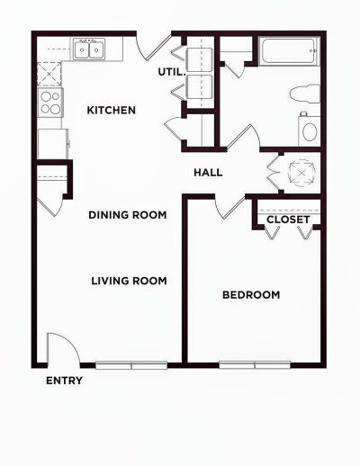 One Bedroom / One Bath - 656 Sq. Ft.*